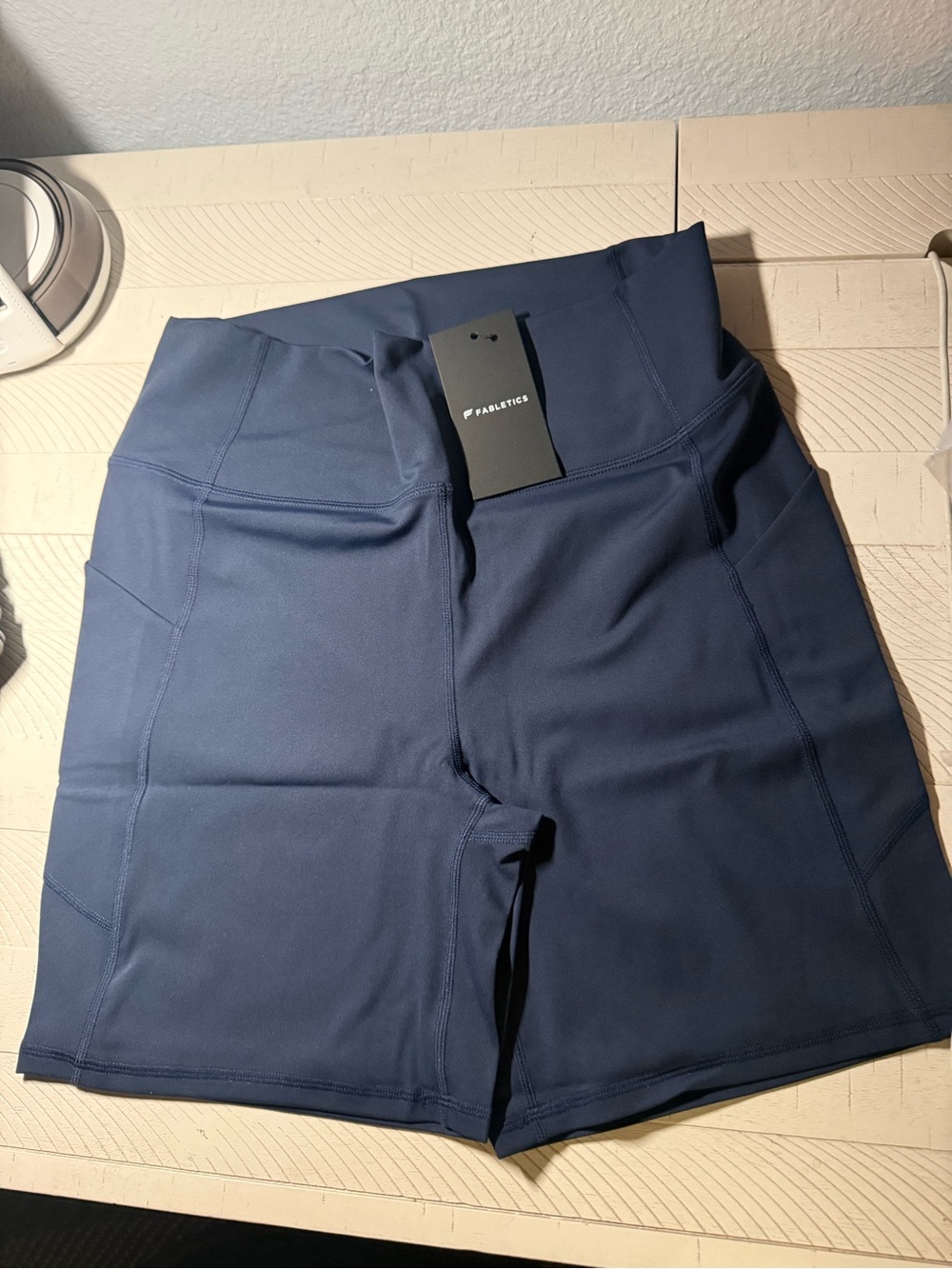 Fabletics Navy High-Waist Bike Shorts